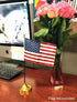1 - Hole Gold Desktop Flag Stand for 4x6 inch flag (Unweighted) - Flags Importer