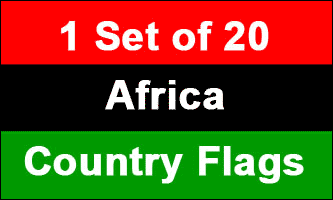 4x6in Set of 20 African Stick Flags