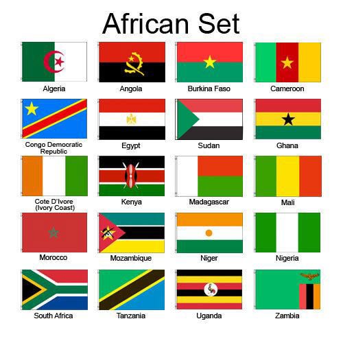 (2x3ft) Set of 20 African Flags - Flags Importer