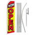 Now Open (Red & Yellow) Super Flag & Pole Kit - Flags Importer